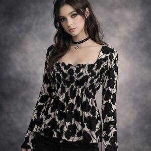 Vintage Y2K JTB Babydoll Womens Top Sz XK Milkmaid Sz XL USA Whimsigoth Fairy